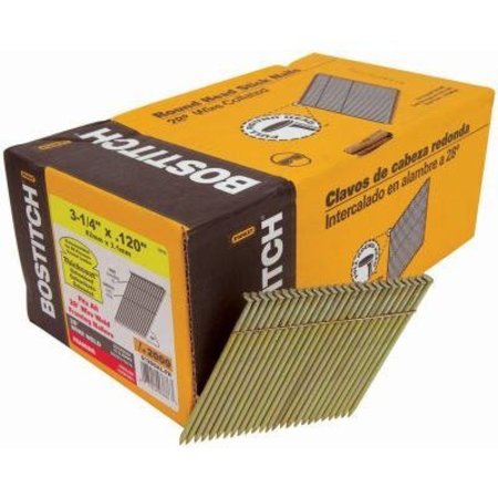 BOSTITCH Collated Framing Nail, 2-3/8 in L, Coated, Round Head, 28 Degrees S8D-FH
